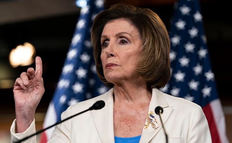 美国众议院议长佩洛西（Nancy Pelosi）周三表示，“维吾尔人面临来自北京的生存威胁，也构成对我们良心的挑战”。（美联社图片）