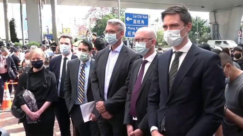 香港当局以“颠覆国家政权罪”起诉47名民主派人士（自由亚洲电台摄影）