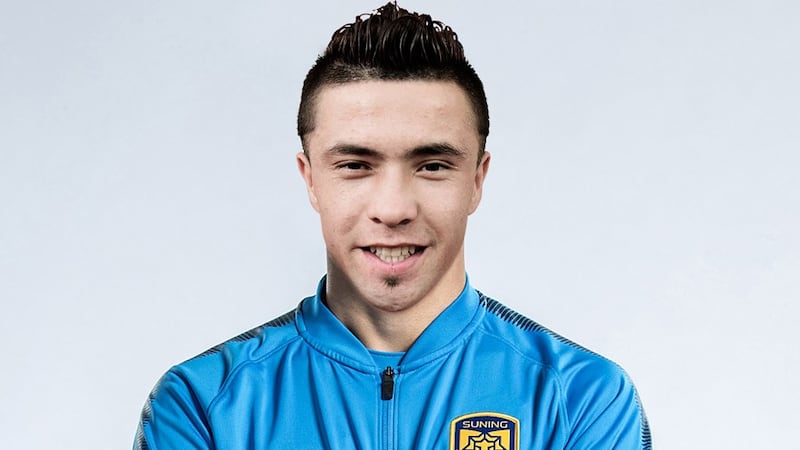 Erfan Hezim in an official photo issued by Jiangsu Suning F.C. Photo courtesy of Jiangsu Suning F.C.