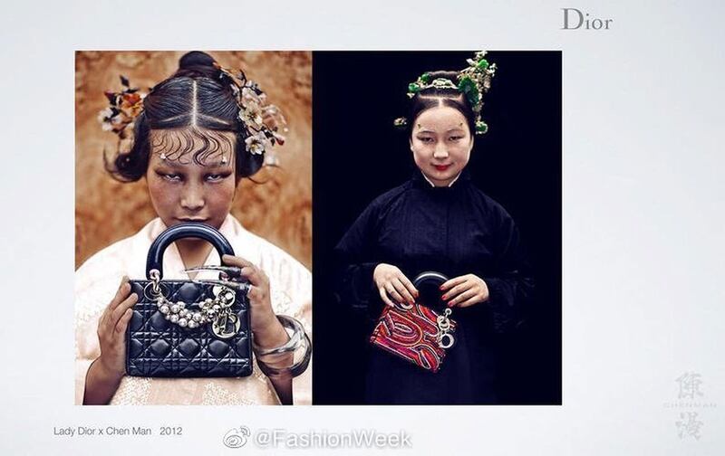 中国名摄影师陈漫为国际时尚品牌迪奥（Dior）拍摄宣传照，模特儿的容貌装束被批评“有如丧尸”、陈漫是丑化中国人、辱华。（WEIBO截图）