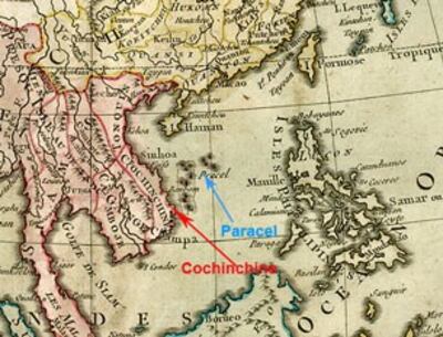 Bản đồ có nghi nhận Cochinchine của St.Defnos. Ing-Geographe pour les Globes et Sphère- Paris 1766. Source raremaps online