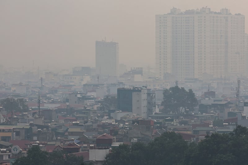 Smog hangs over Hanoi, Jan. 22, 2025.