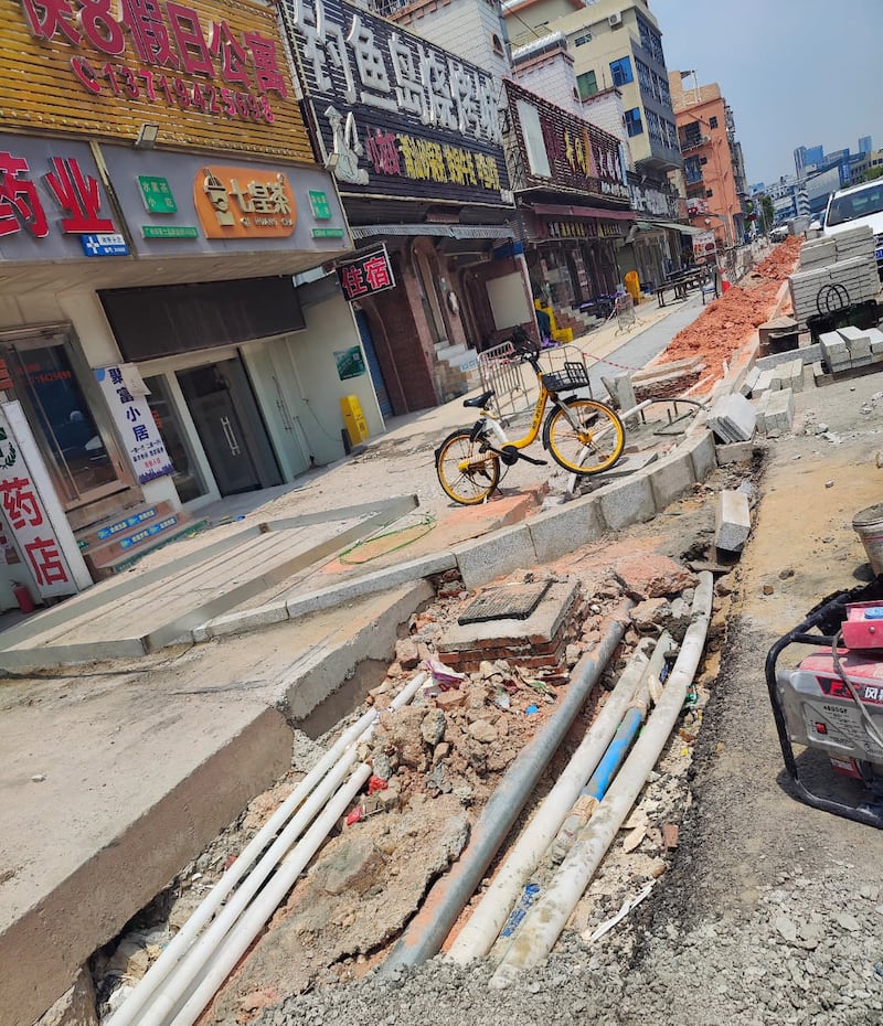 Some of the extensive roadwork in Zhicun, in the Dashi residential district of Guangzhou is seen in this undated photo.