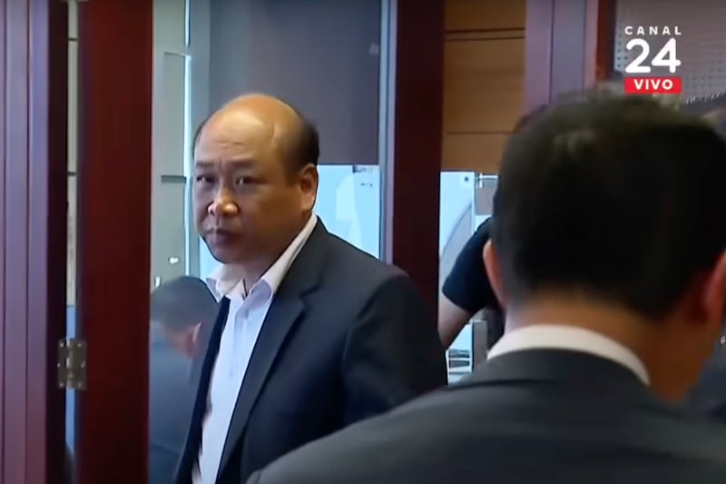 A man who was part of Vietnam's delegation visiting Chile is seen in court in Santiago, Chile, in this image from a broadcast by Television Nacional de Chile’s 24 Horas channel, carried on YouTube.