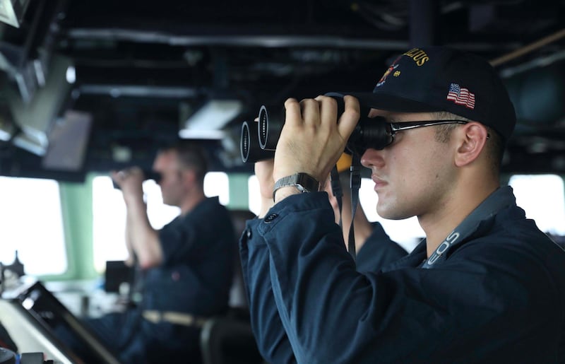 美國海軍第七艦隊發佈米利厄斯號通過台灣海峽的照片（美海軍第七艦隊網站）