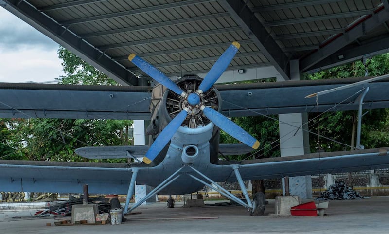 A Soviet AN-2 aircraft is seen at Lao People's Army Museum, Vientiane, June 25, 2023. Photo: Tran Viet Duc/RFA