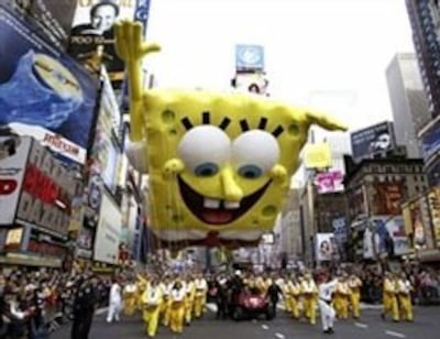 Buổi diễn hành của Macy nhân ngày Thanksgiving tại New York. AFP PHOTO.