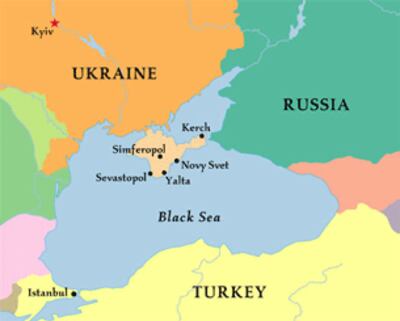 Vị trí Nga-Ukraine-Crimea- Courtesy of Wikipedia