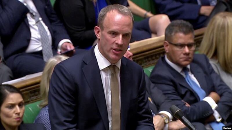 英国外交大臣拉布（Dominic Raab）（路透社）