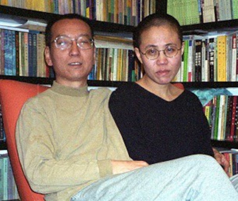 Liu Xiaobo and his wife Liu Xia in a photo taken in Beijing, Oct. 22, 2002.