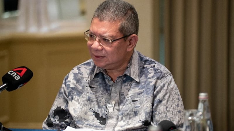 Malaysian Foreign Minister Saifuddin Abdullah responds to a reporter's question during a press conference at the Willard InterContinental Hotel in Washington, May 14, 2022. Credit: RFA