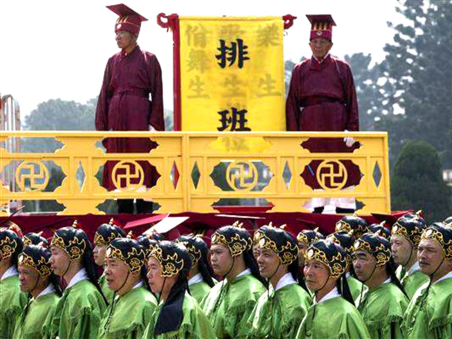 Members of the I-Kuan Tao religious movement hold a blessing ceremony in Taiwan, March 5, 2017.